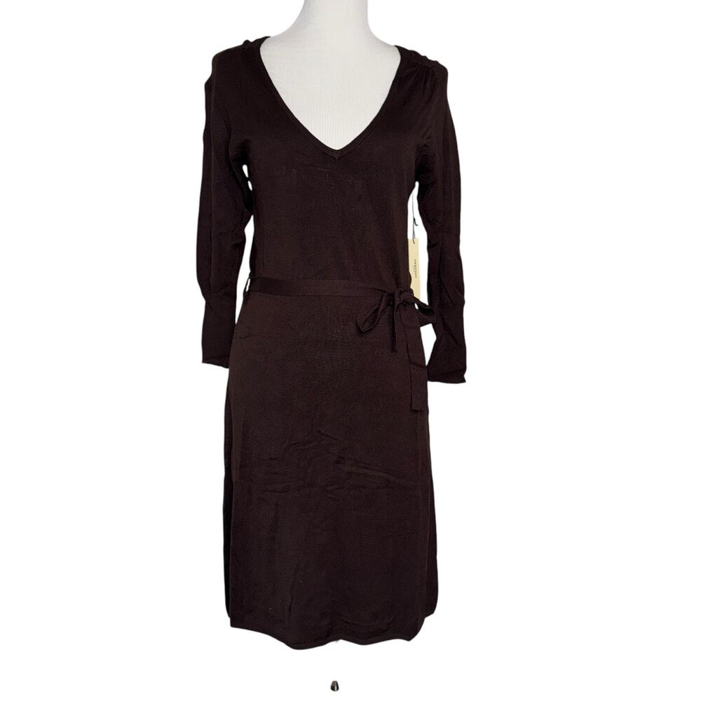 NWT Vertigo Paris Knit Sweater Dress Brown Sz Large